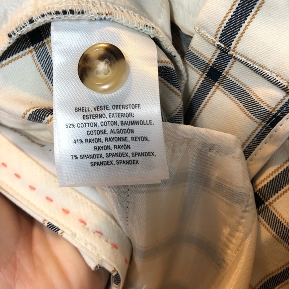 ANTHROPOLOGIE The Essential Slim Pant Check Plaid Windowpane 2T TALL LONG Inseam - Picture 6 of 9